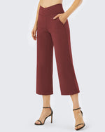 G4Free Activewear Wide Leg High-Waisted Capri Work Pants 23 