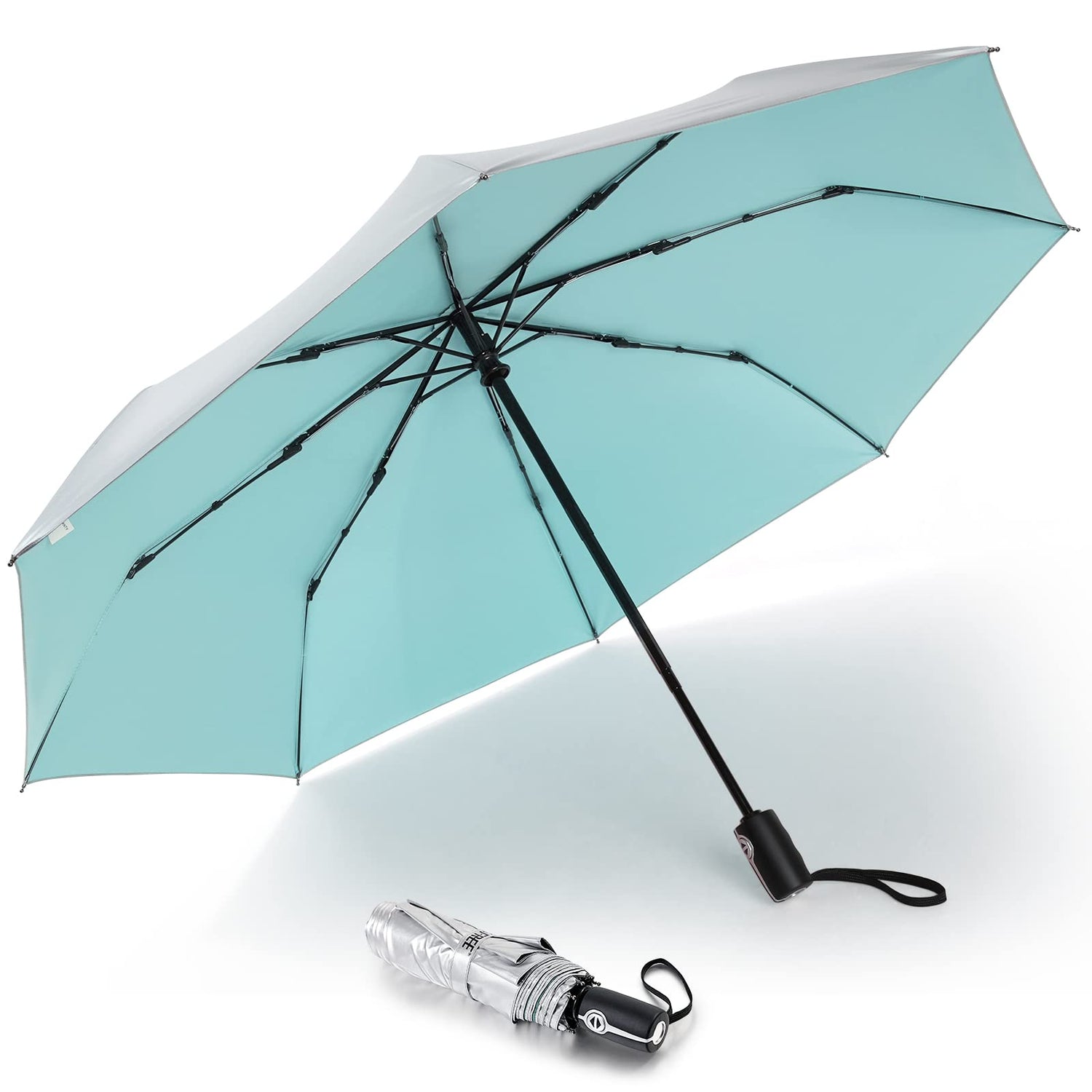 G4Free 46 Inch Auto Open UPF 50+ UV Protection Large Travel Umbrella