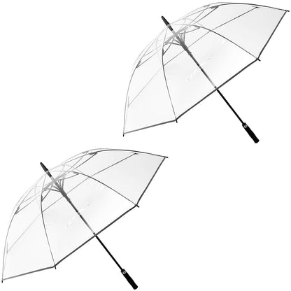 G4Free 62 Inch Clear Golf Umbrella Transparent Auto Open Large Stick Umbrella