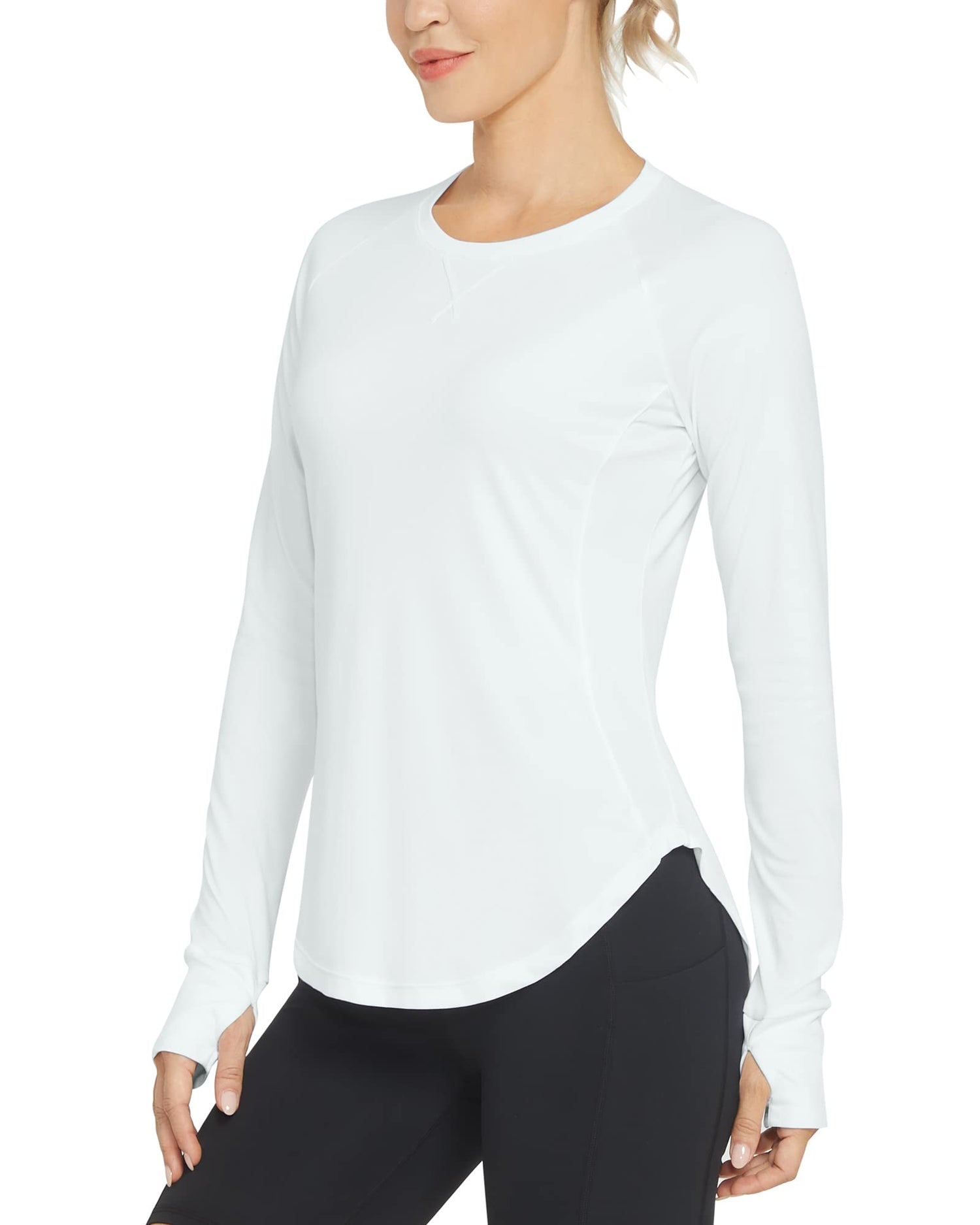 Quick Dry Scoop Neck UV Tunic Long Sleeve Workout Tops