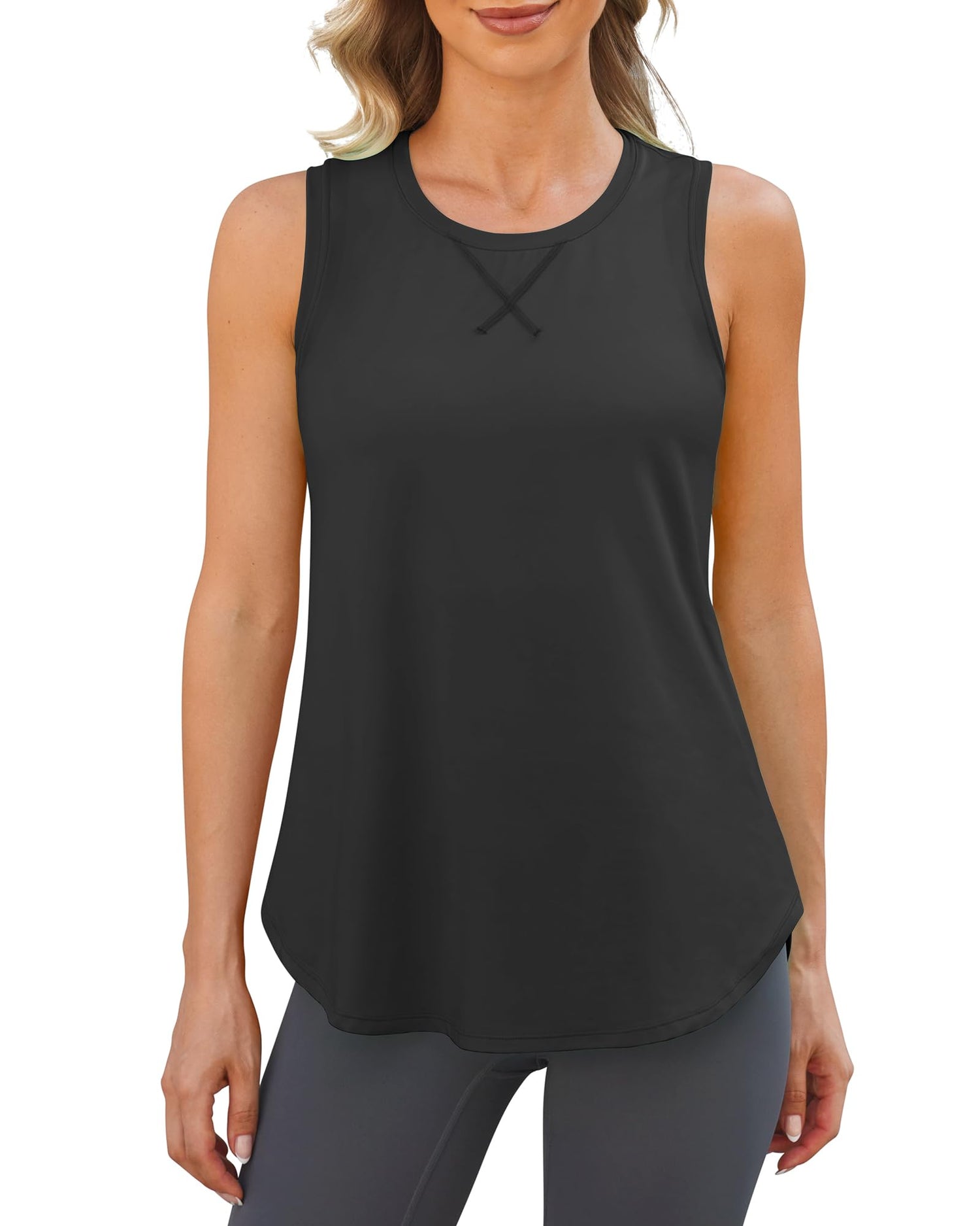 Lightweight Racerback Scoop Neck Sleeveless Tank Tops