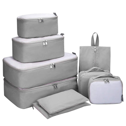 9 set Packing Cubes -G4Free Mesh Travel Luggage Bag Set Packing Organizer