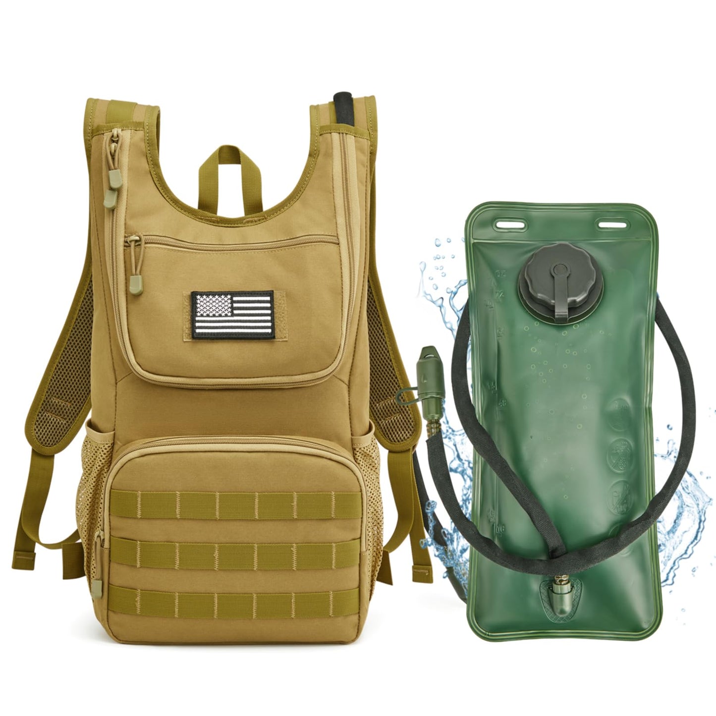 G4Free Molle Hydration Pack Military Insulated Backpack with 2L Bladder