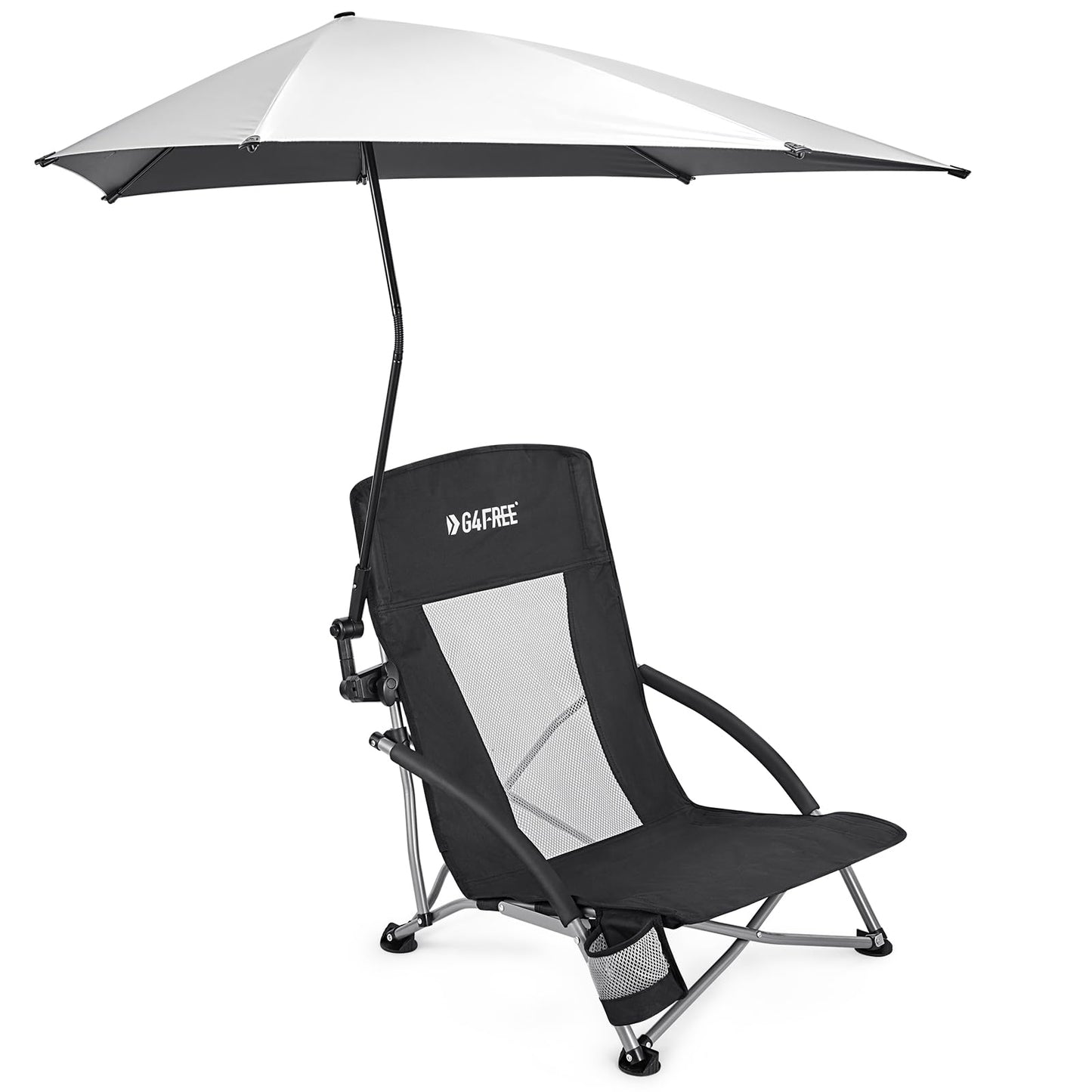 G4Free Beach Chair with UPF 50+ Adjustable Beach Umbrella