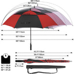 G4Free Automatic Open Golf Umbrella Double Canopy Vented Sti
