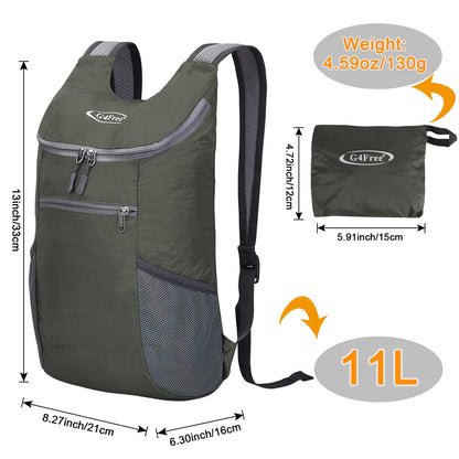 G4Free 11L Lightweight Hiking Backpack for Men And Women