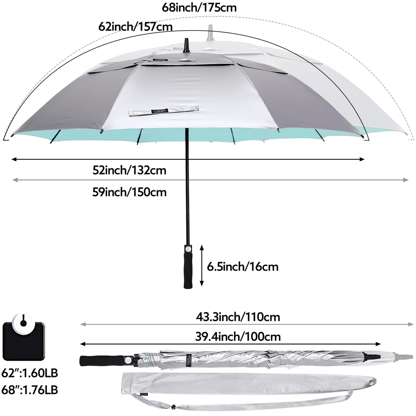 G4Free UV Protection Windproof Sun Rain Umbrellas