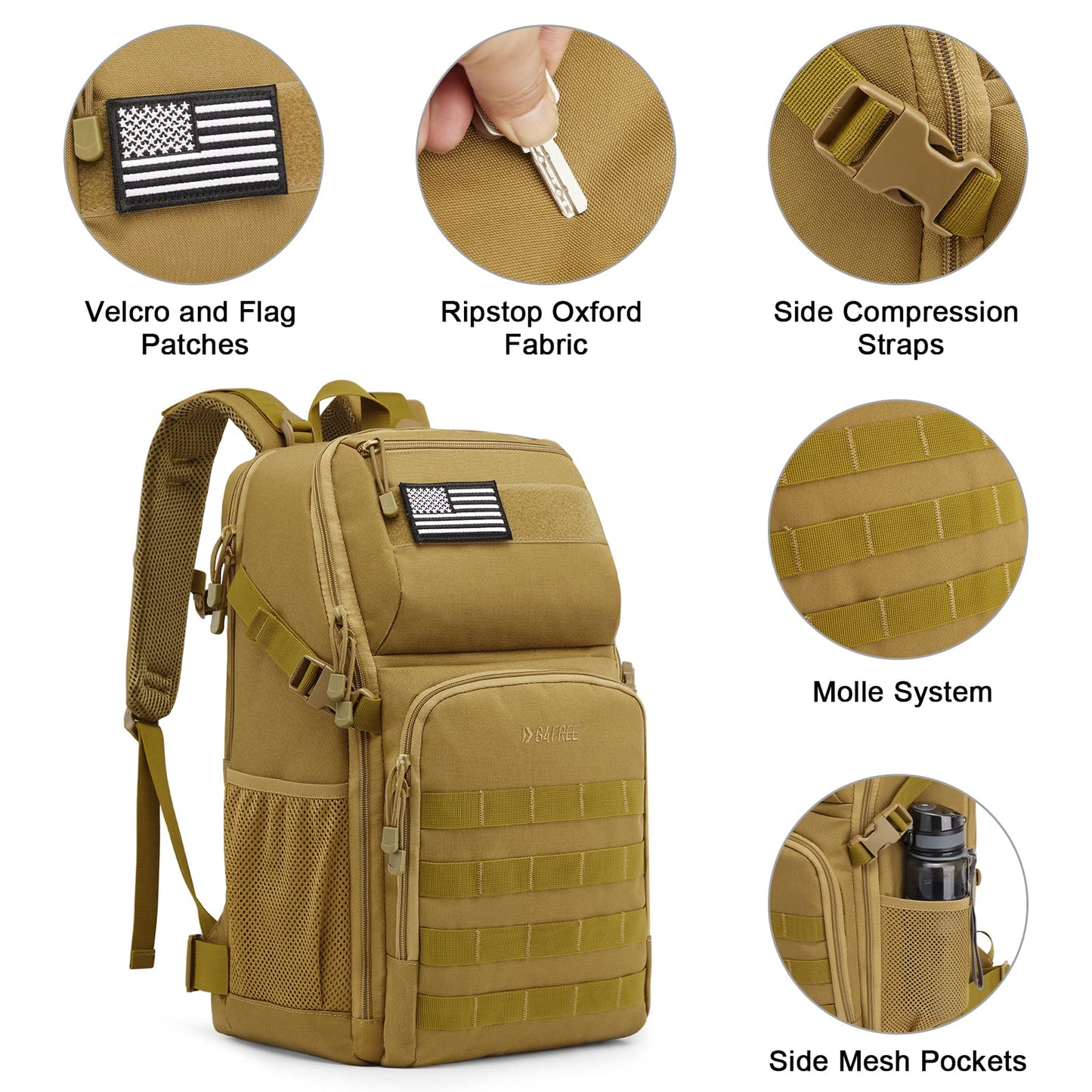 G4Free 35L Military Tactical Backpack Survival Molle Pack