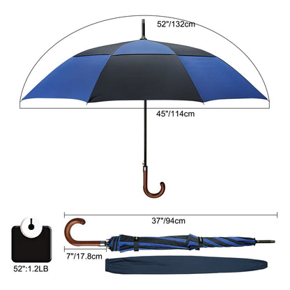 G4Free 52/62inch Wooden J Handle Auto Open  Golf Umbrella