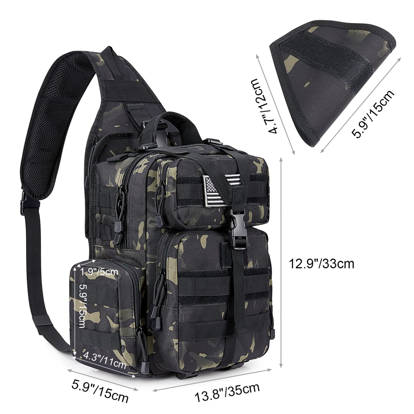 G4Free Tactical EDC Sling Bag Backpack with Pistol Holster