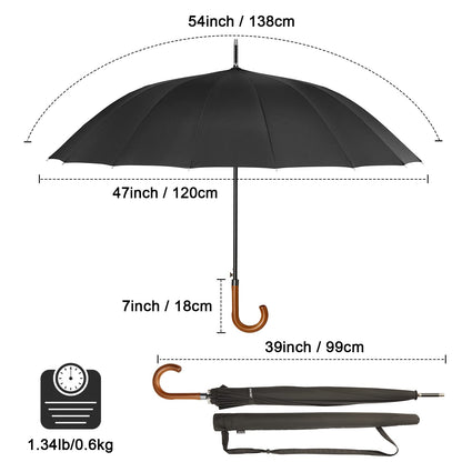 G4Free 54 Inch 16 Ribs Large Windproof Umbrella for 2 Persons