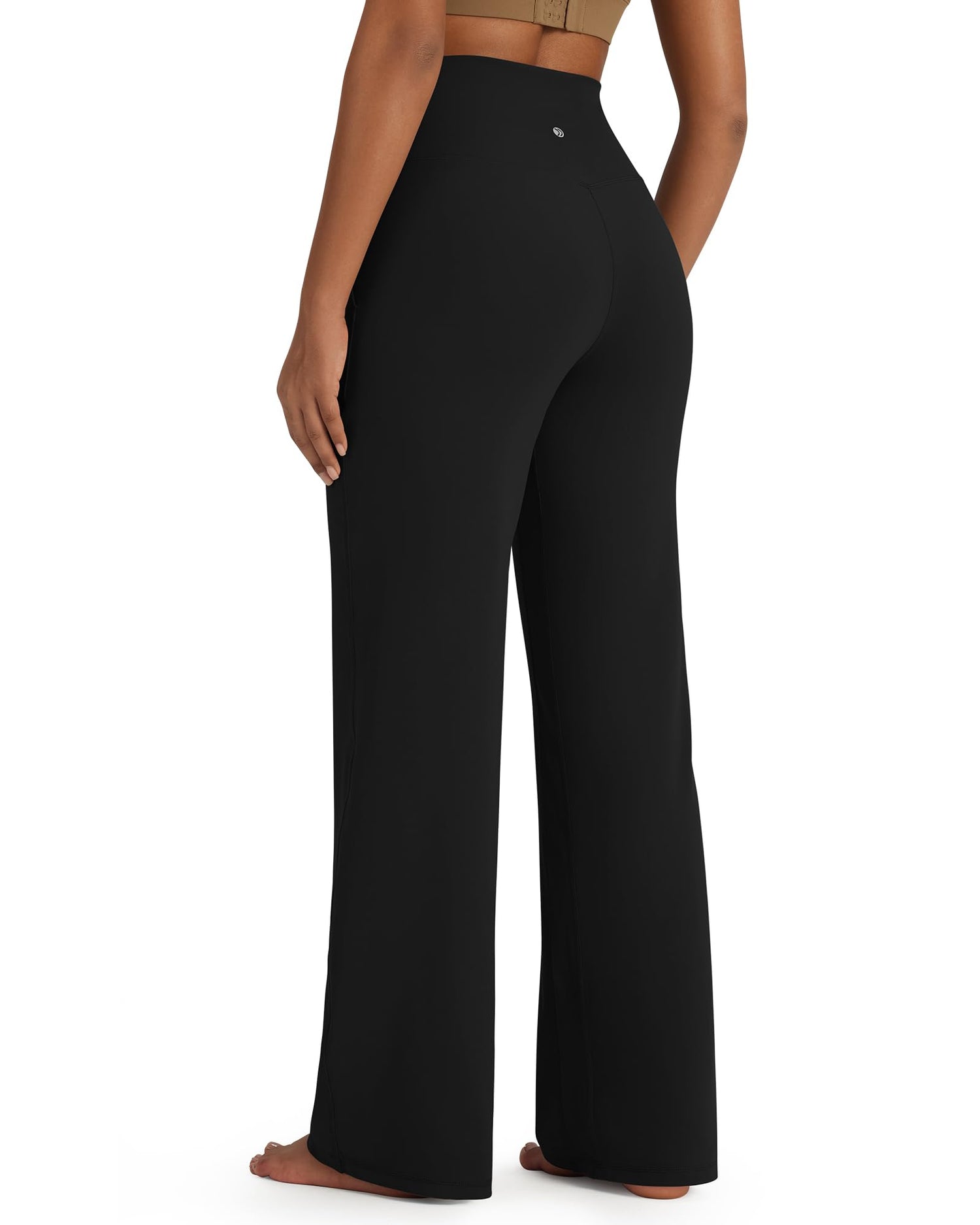 BareFeel Wide Leg High Waisted Side Pockets Dressy Pants