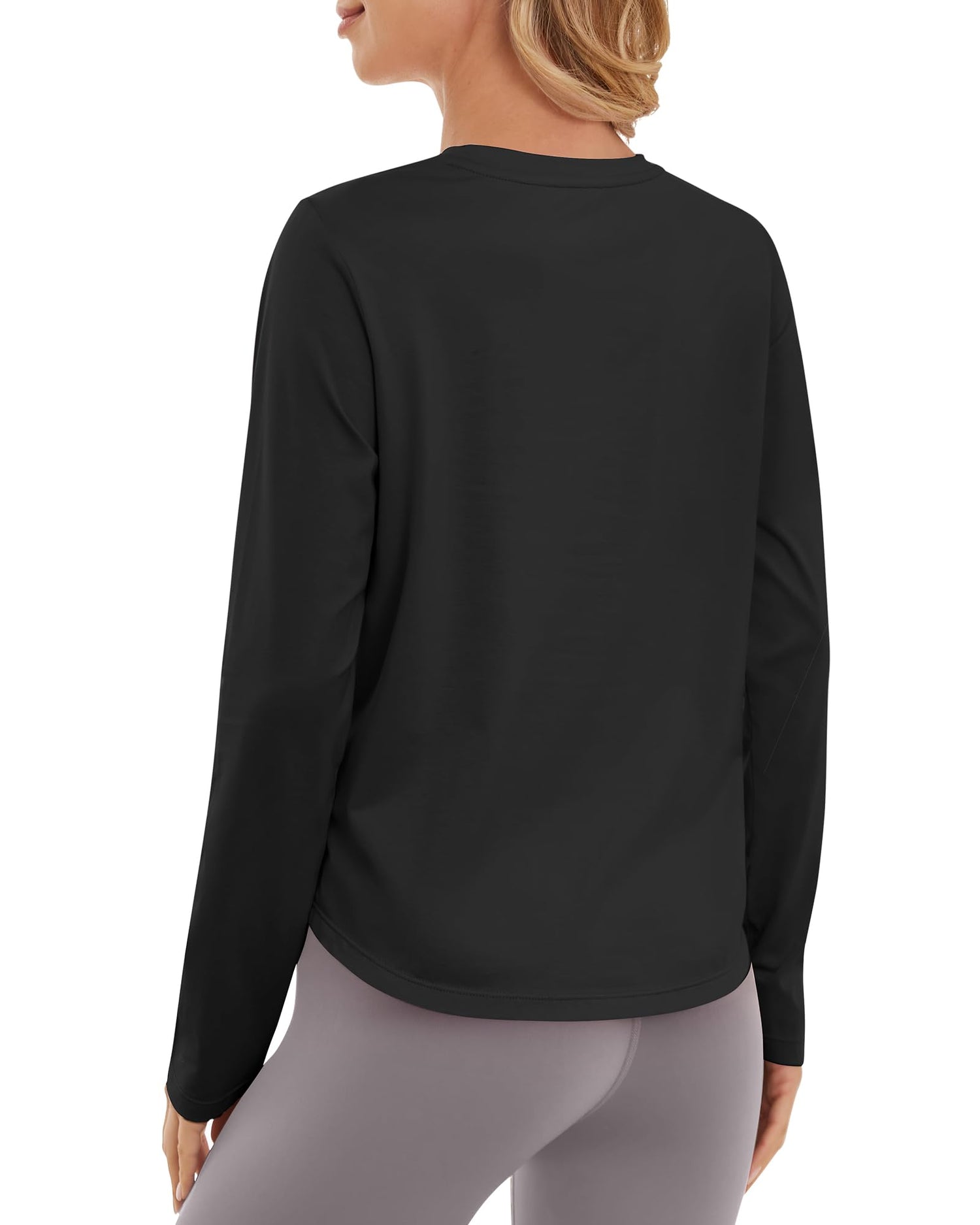 Lightweight Cropped Workout Sun Workout Long Sleeve Tops