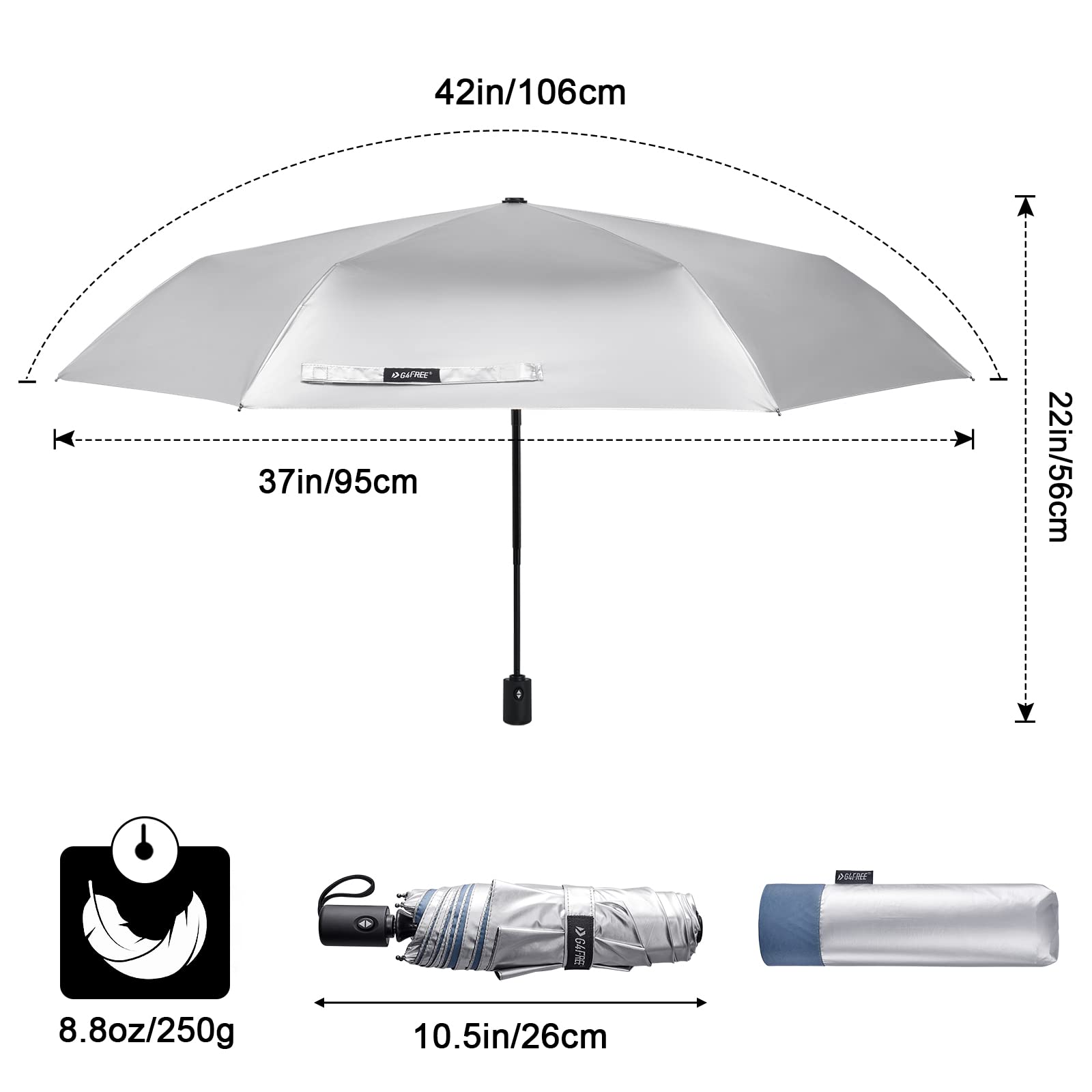  G4Free Liteflex Hiking Umbrella Small Mini Ultralight