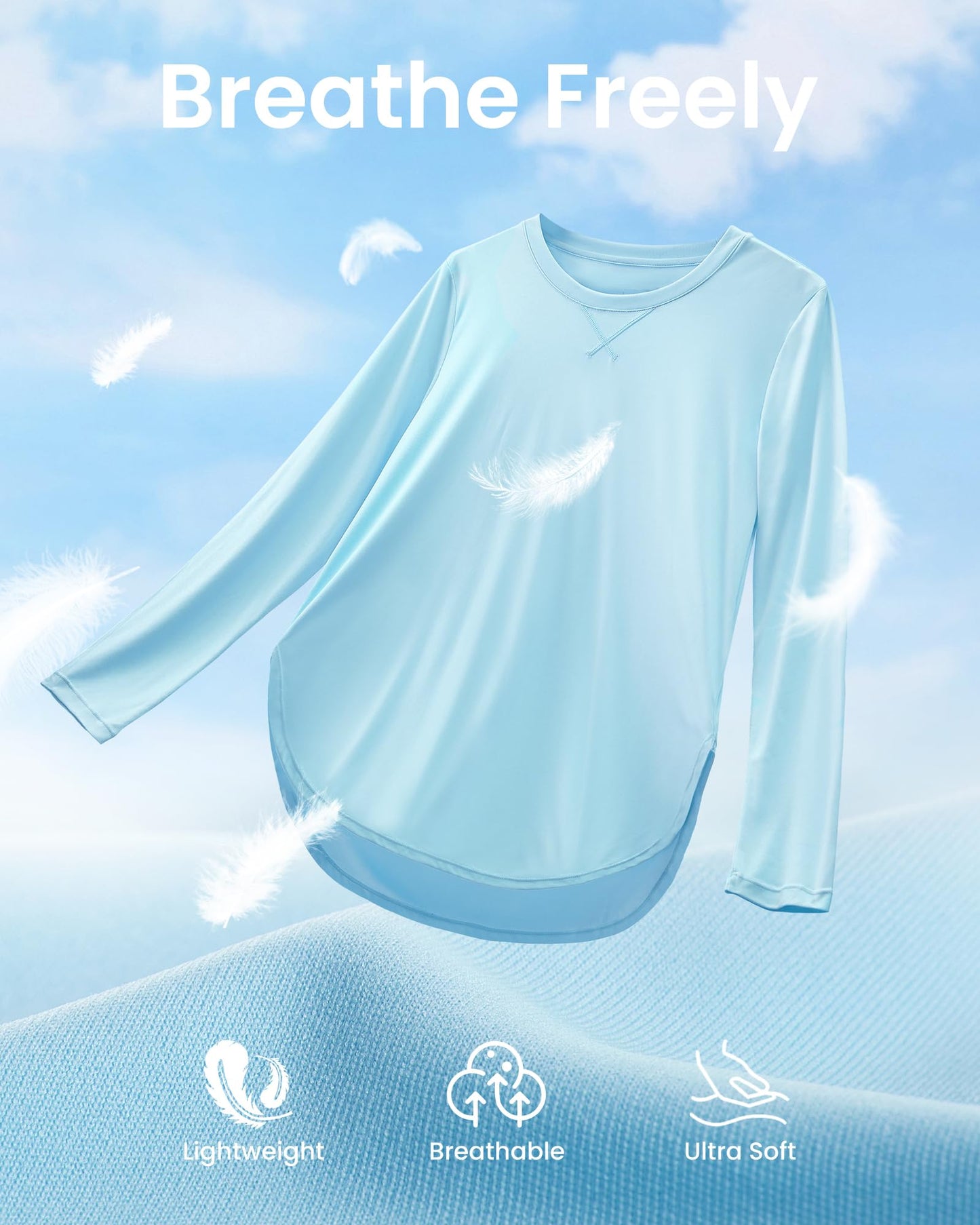 G4Free Women's UPF 50+ UV Loose Long Sleeve Workout Sun Shirt
