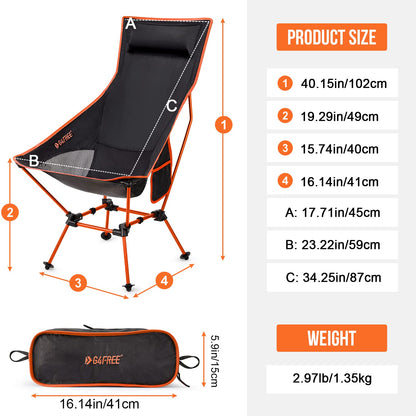 G4Free Lightweight Portable High Back Camp Chair