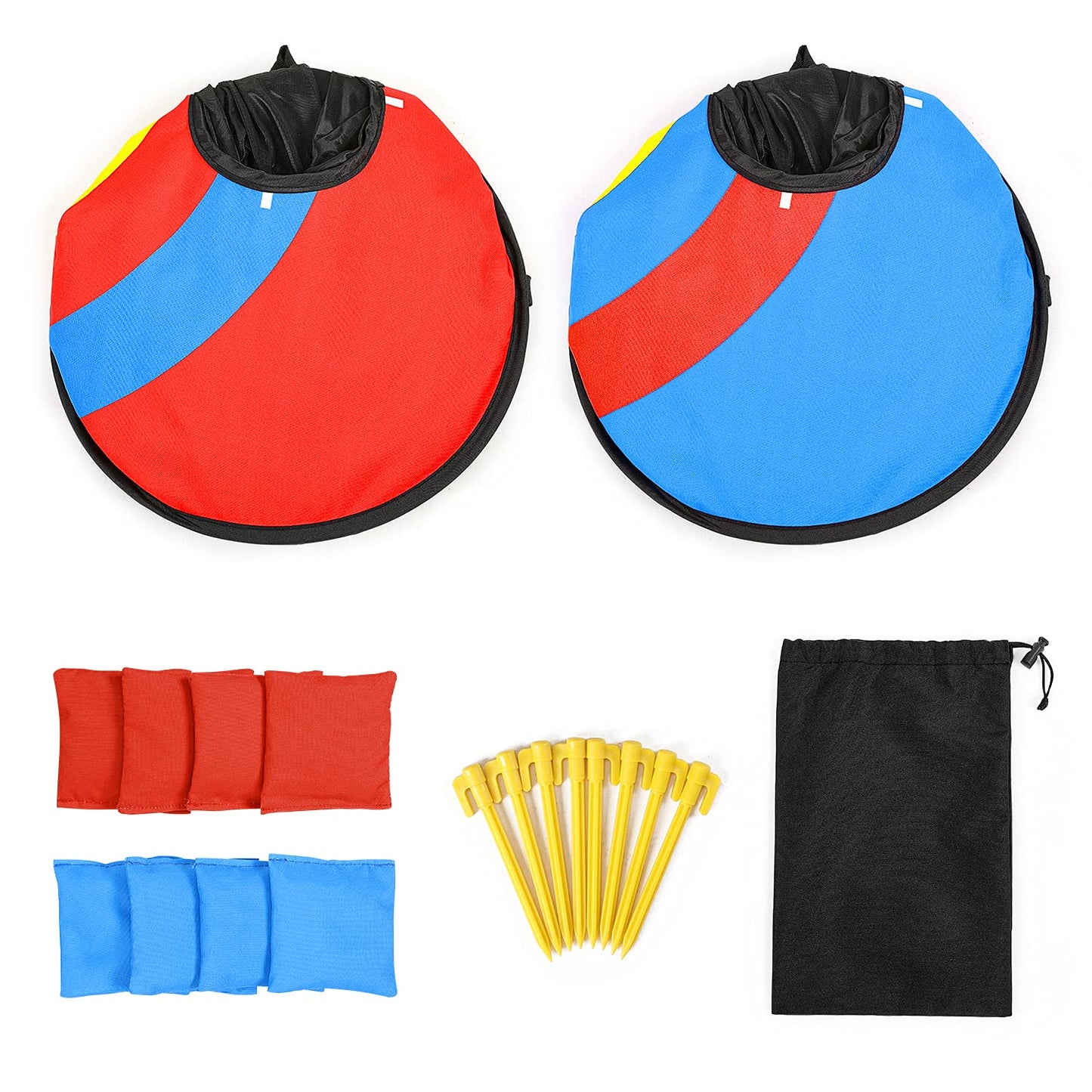 G4Free Portable Collapsible 5 Holes Cornhole Game Set with 8 Bean Bags