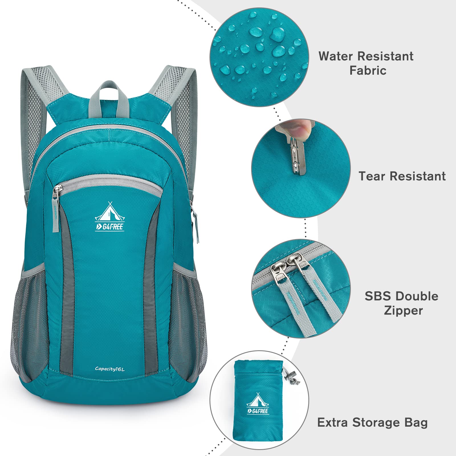 G4Free 10L Hiking Backpack Small Travel Hiking Daypack Lightweight Packable  Backpack Casual Foldable Shoulder Bag