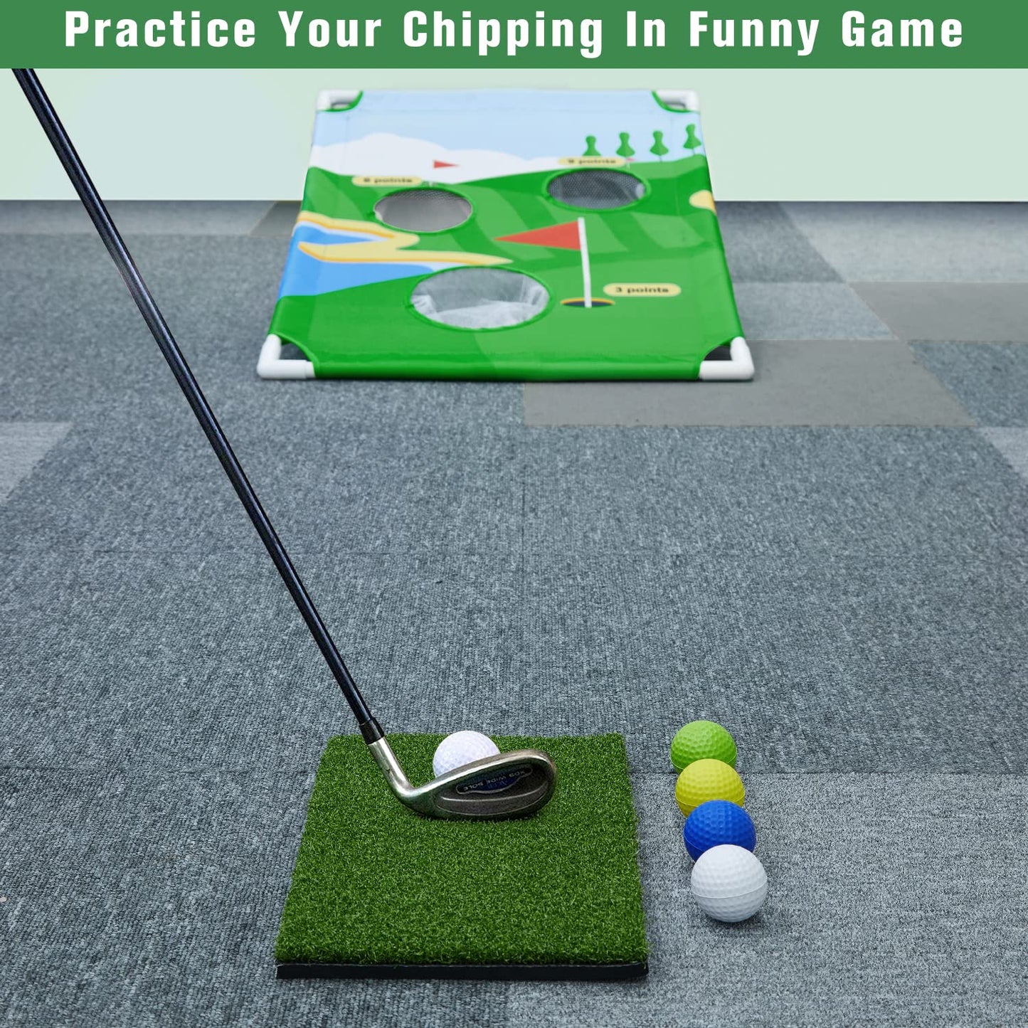 G4Free Golf Chipping Game with 16 Foam Golf Balls