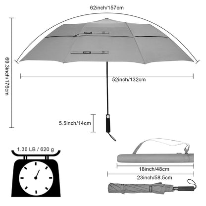 G4Free 62 Inch Portable Automatic Open Oversize Vented Double Canopy Umbrellas