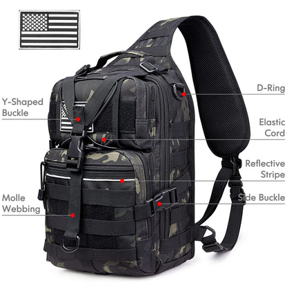 G4Free Tactical Sling Backpack Big Molle EDC Assault Range Bag Pack Military Style for Concealed Carry