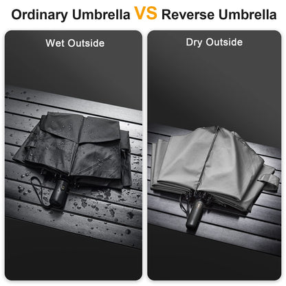 G4Free 62 Inch Large 10 Ribs Compact Reverse Windproof Umbrella