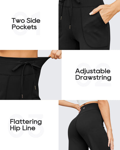 Wide Leg Pants: High Waist Sweatpants with Pockets 33