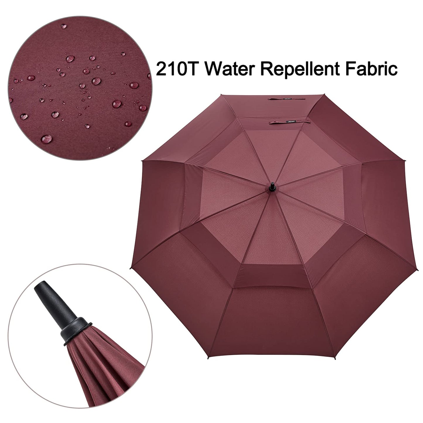 G4Free 72 Inch Huge Double Canopy Vented Windproof Stick Umbrellas