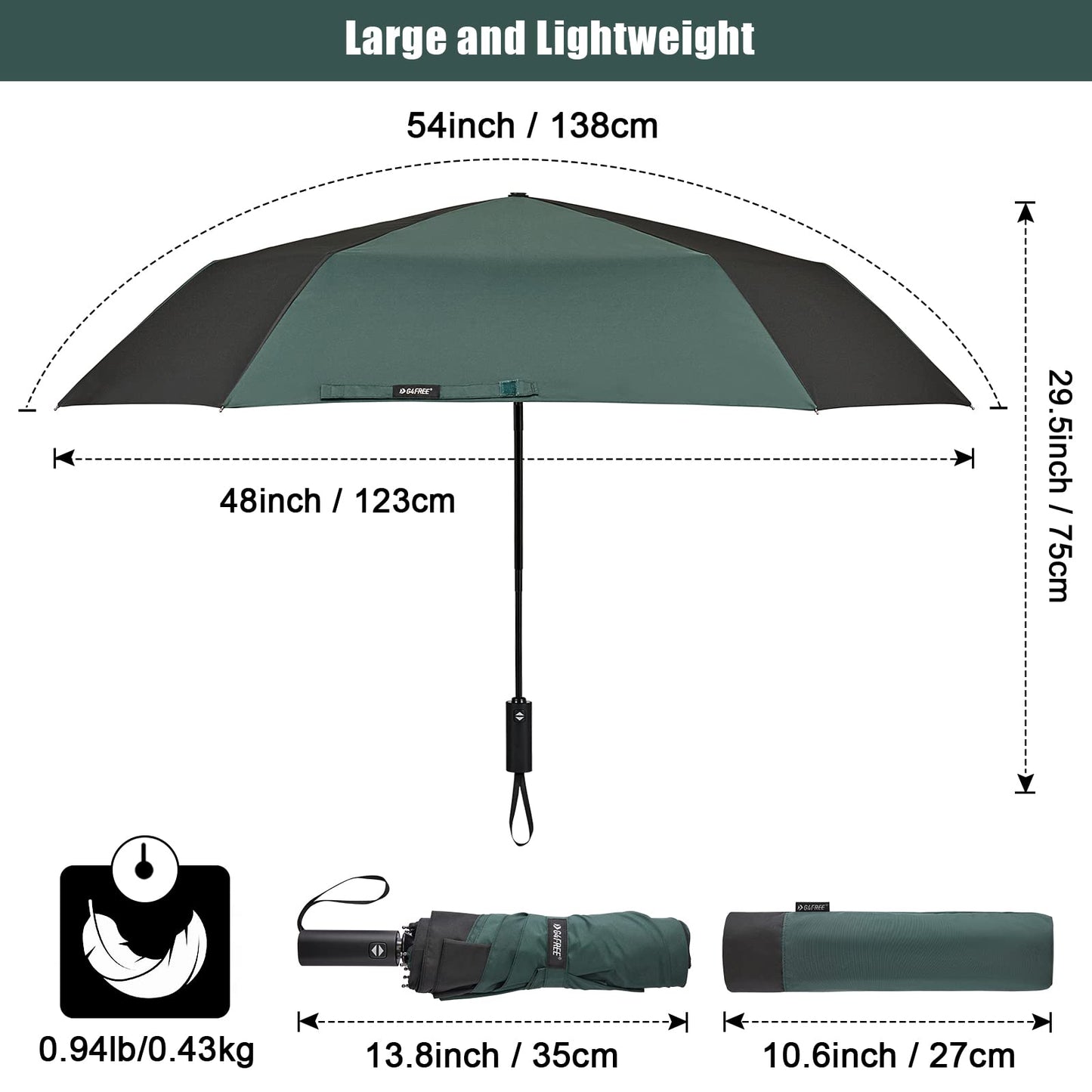 G4Free 54 Inch Large Golf Umbrella