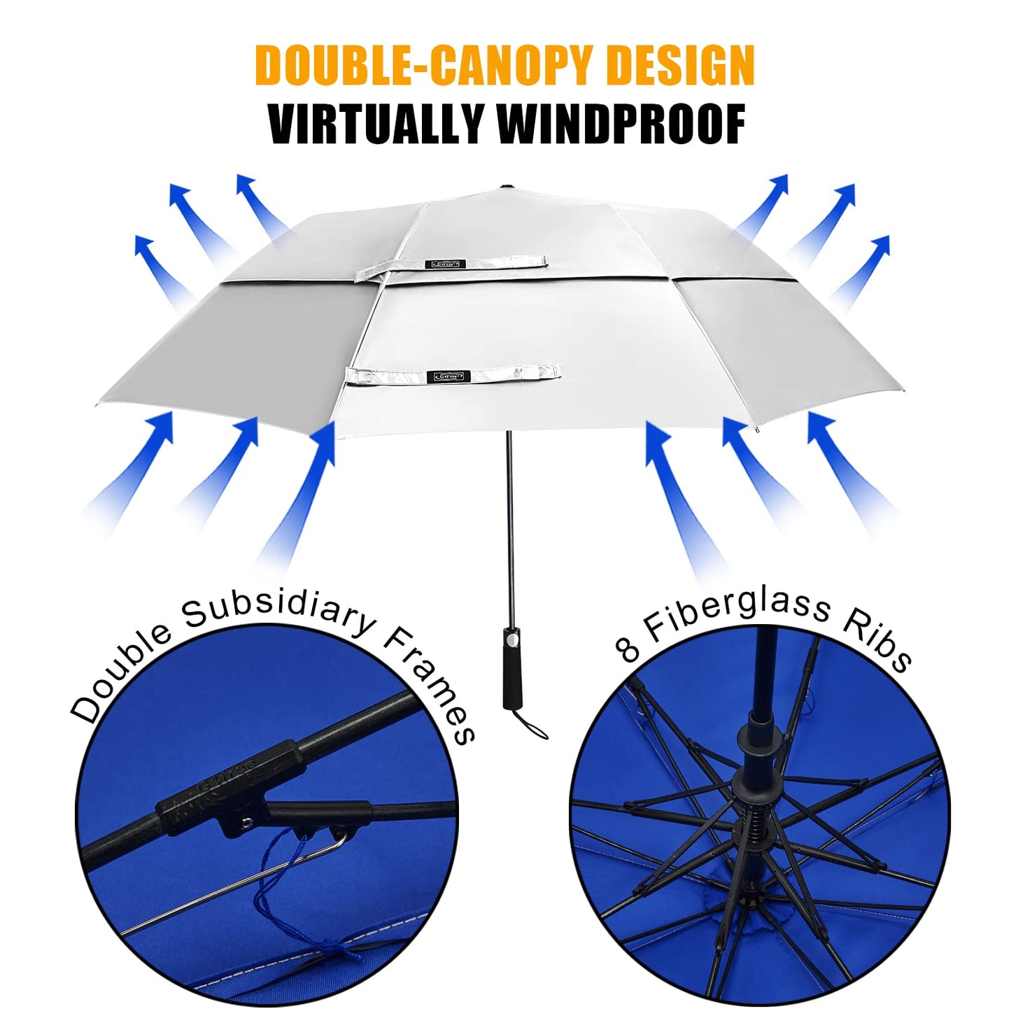 G4Free 62 Inch Portable UV Protection Automatic Big Sun Umbrella