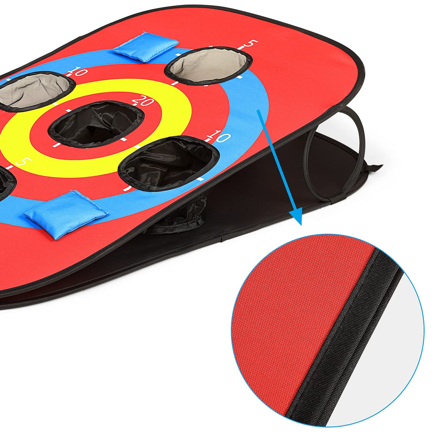 G4Free Portable Collapsible 5 Holes Cornhole Game Set with 8 Bean Bags