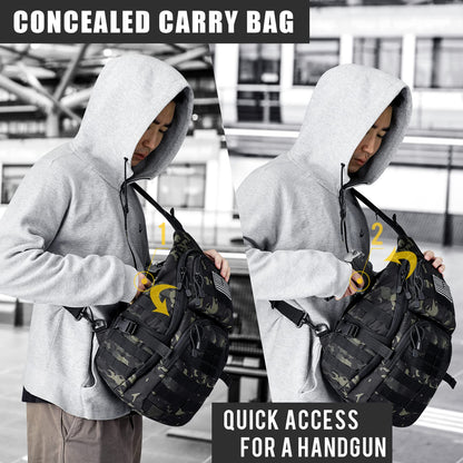 G4Free Tactical EDC Sling Backpack, Military Rover Shoulder Sling Bag Pack with Pistol Holster for Concealed Carry