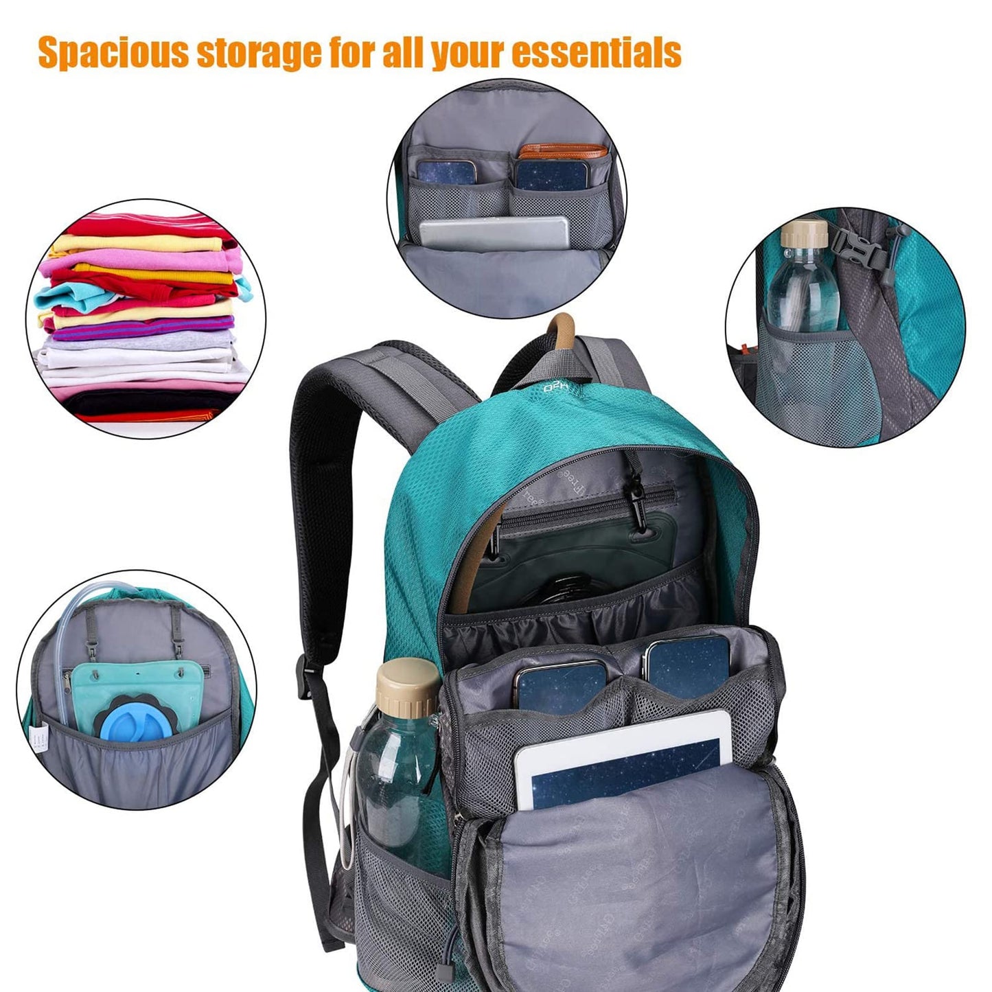 G4Free 35L Outdoor Sports Travel Daypack with Rain Cover
