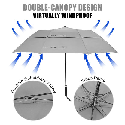 G4Free 62 Inch Portable Automatic Open Oversize Vented Double Canopy Umbrellas