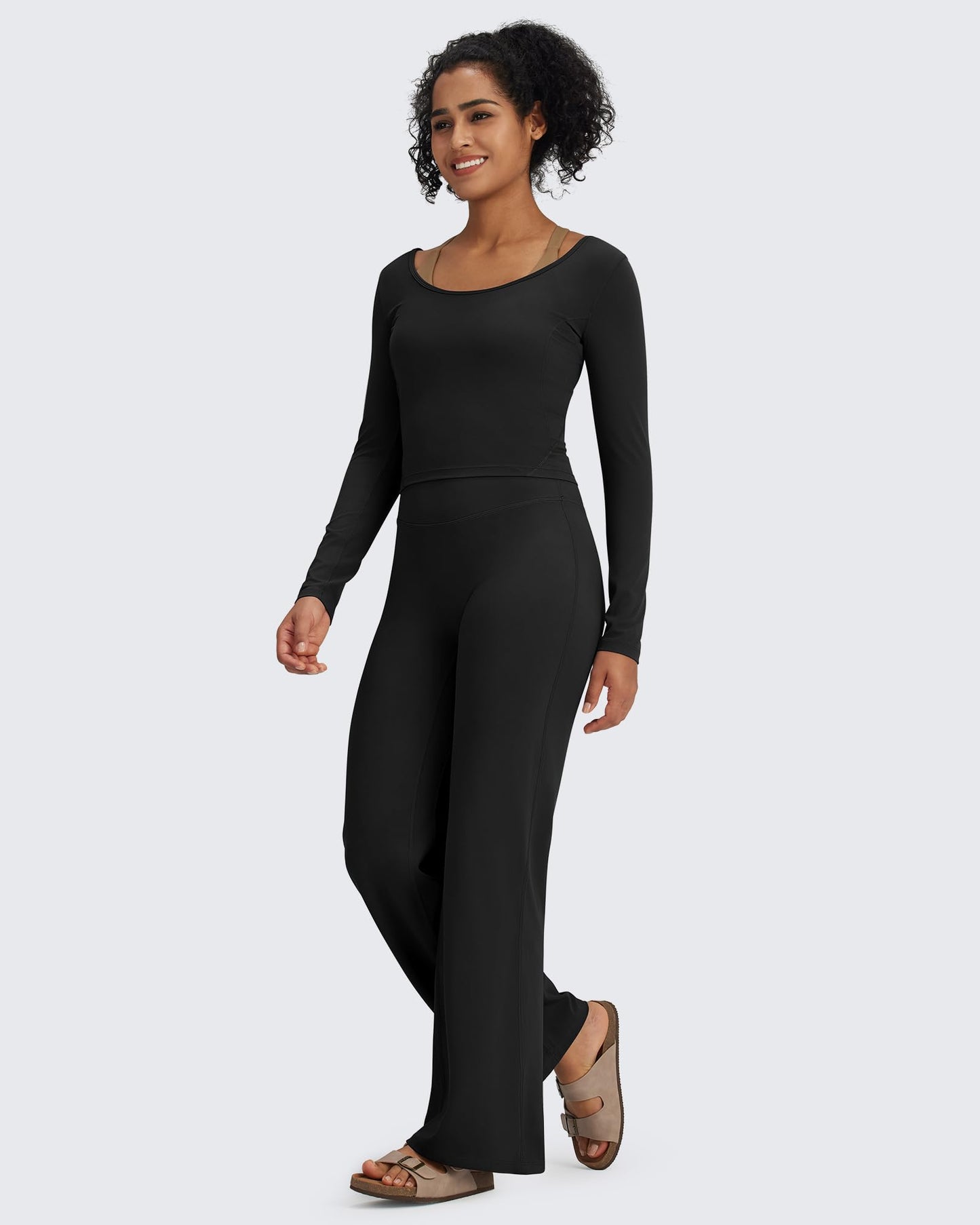 BareFeel Yoga Pants:High Waisted Wide Leg