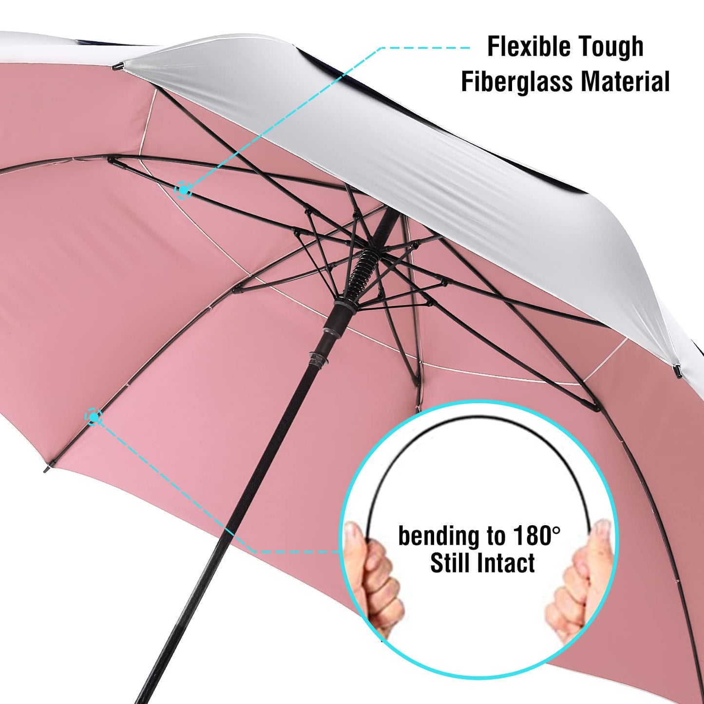 G4Free 72 Inch Oversized Vented Double Canopy Umbrella for Family