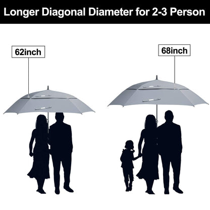 G4Free Extra Large Golf Umbrella 62/68 inch Vented Square Umbrella