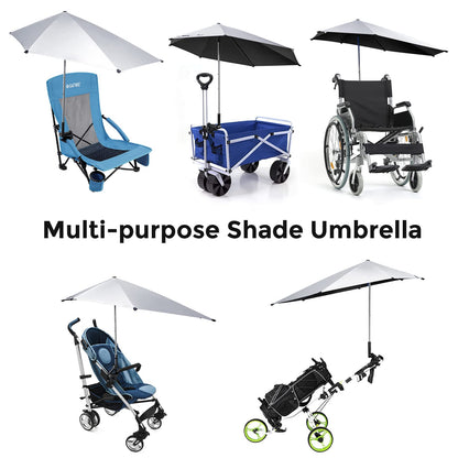 G4Free UPF 50+ Height Adjustable Chair Umbrella with Universal Clamp