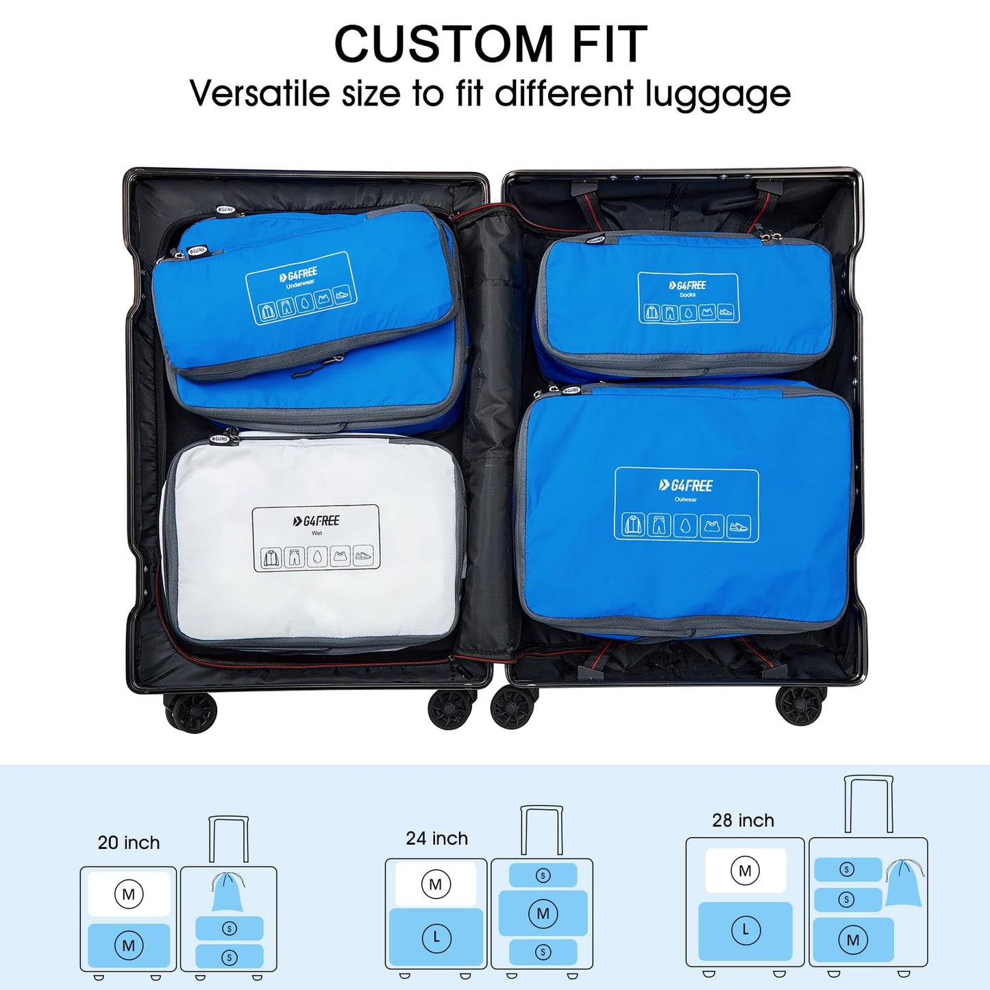 G4Free 6 Set Compression Packing Cube