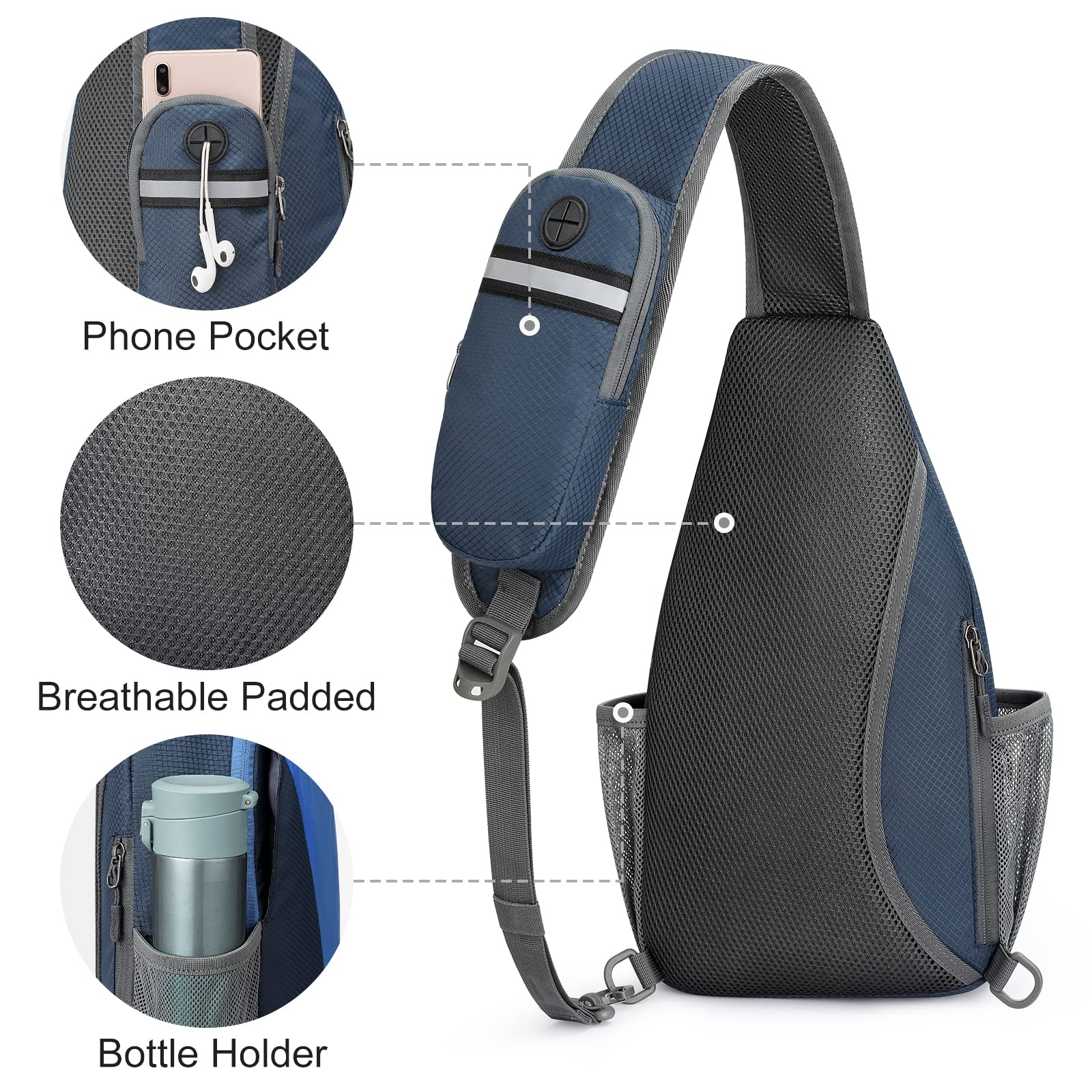  G4Free Sling Bags - Mochila de hombro para hombre, tamaño  pequeño+RFID, mochila cruzada para hombres y mujeres, senderismo al aire  libre : Deportes y Actividades al Aire Libre