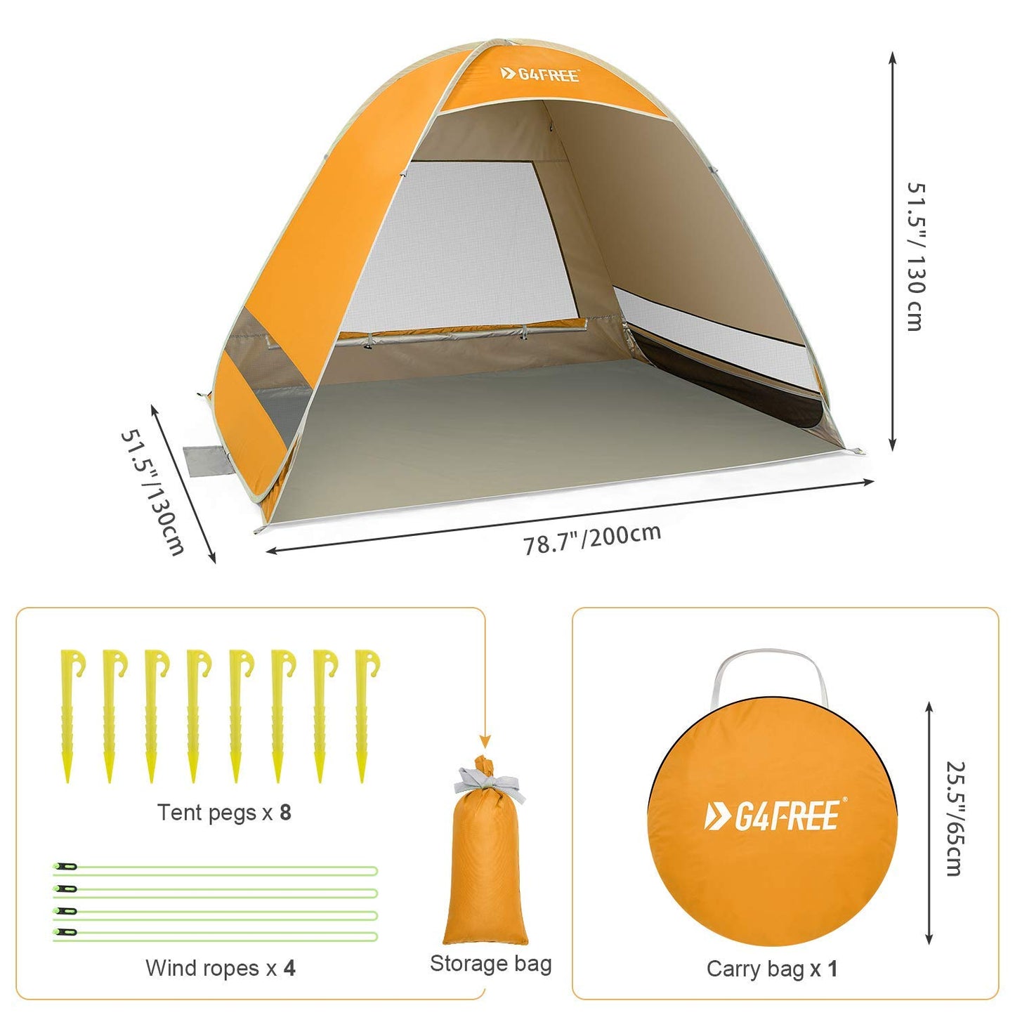 G4Free Upgraded Pop Up Beach Tent