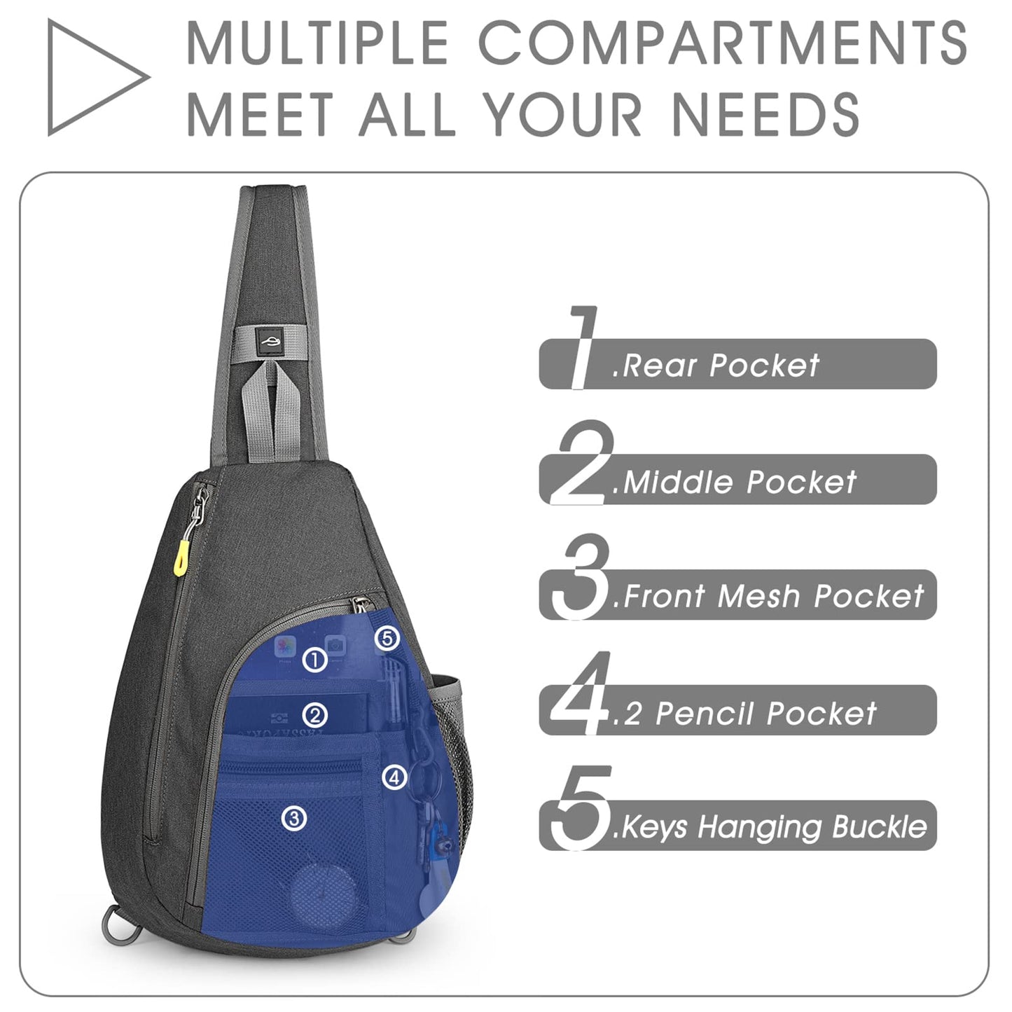 G4Free RFID Sling Bag Crossbody Backpack