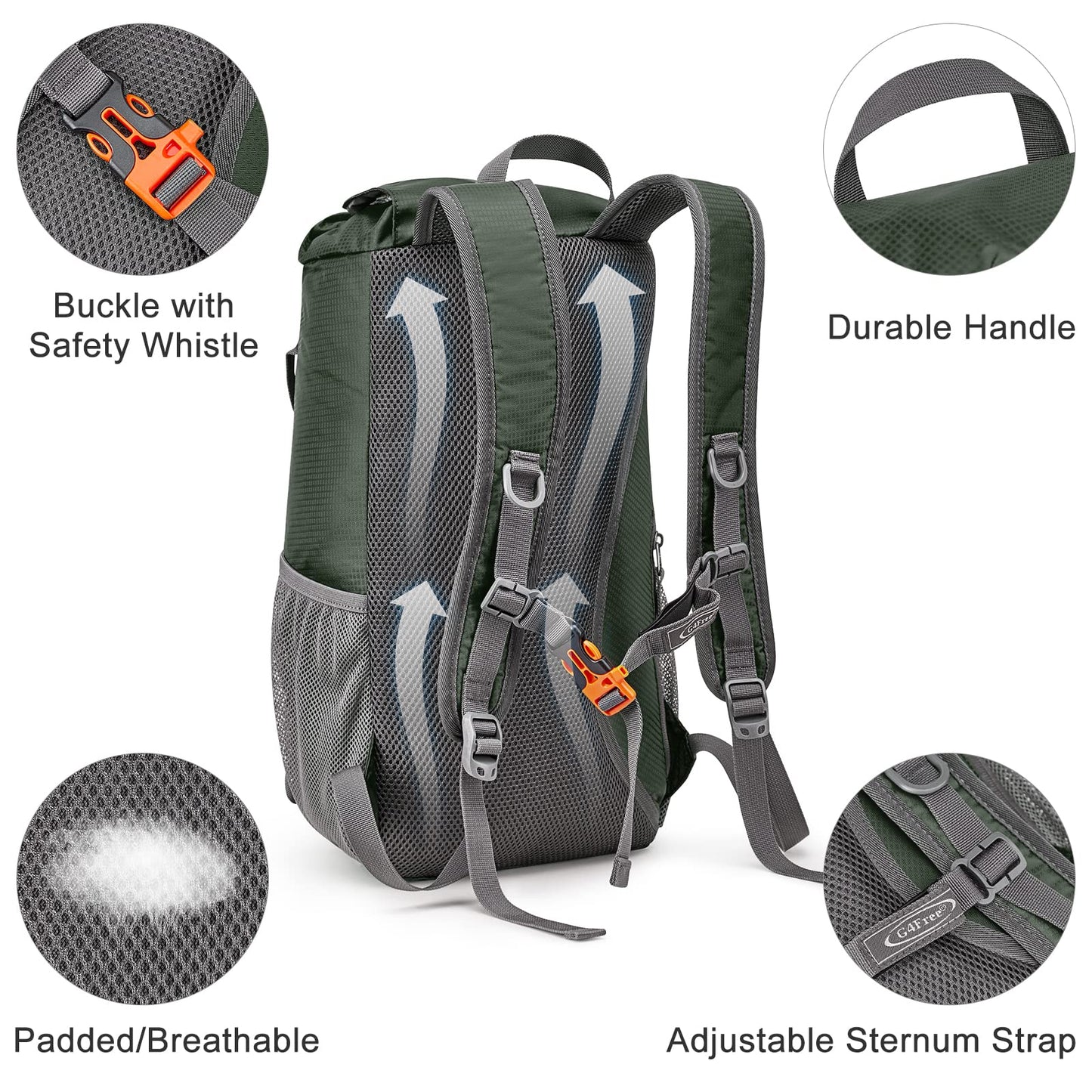 G4Free 15L Hiking Daypack Small Cinch Backpack