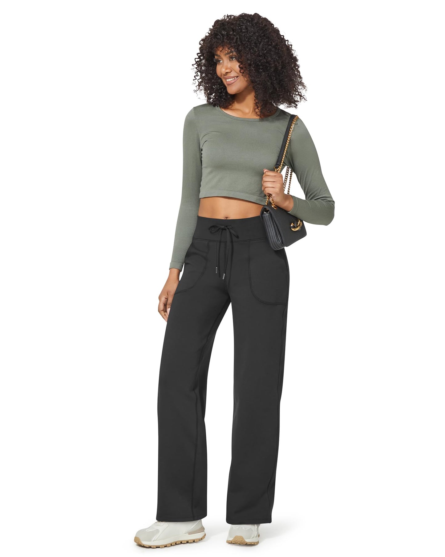 Thermal Fleece Lined Wide Leg Sweatpants