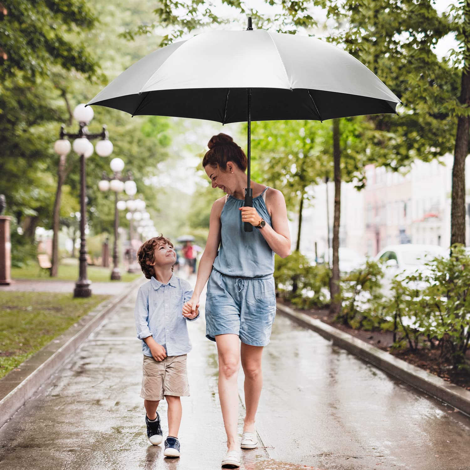 G4Free 62 Inch Clear Golf Umbrella Transparent Auto Open Large Stick  Umbrella Oversized Umbrella Windproof Waterproof with Sleeve for Women Men  pack of 1