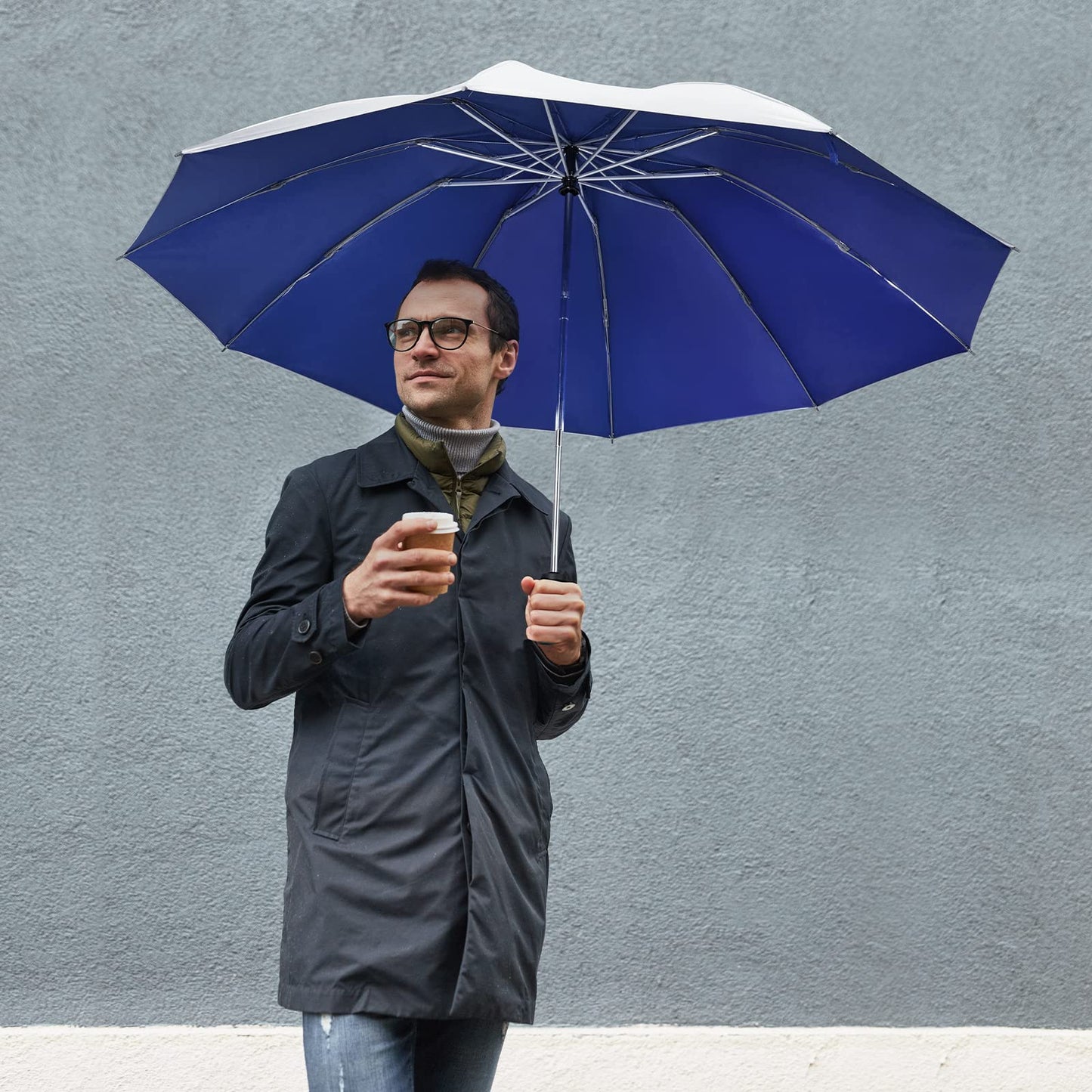 G4Free UPF 50+ UV Protection 54 Inch Large Reverse Travel Umbrella