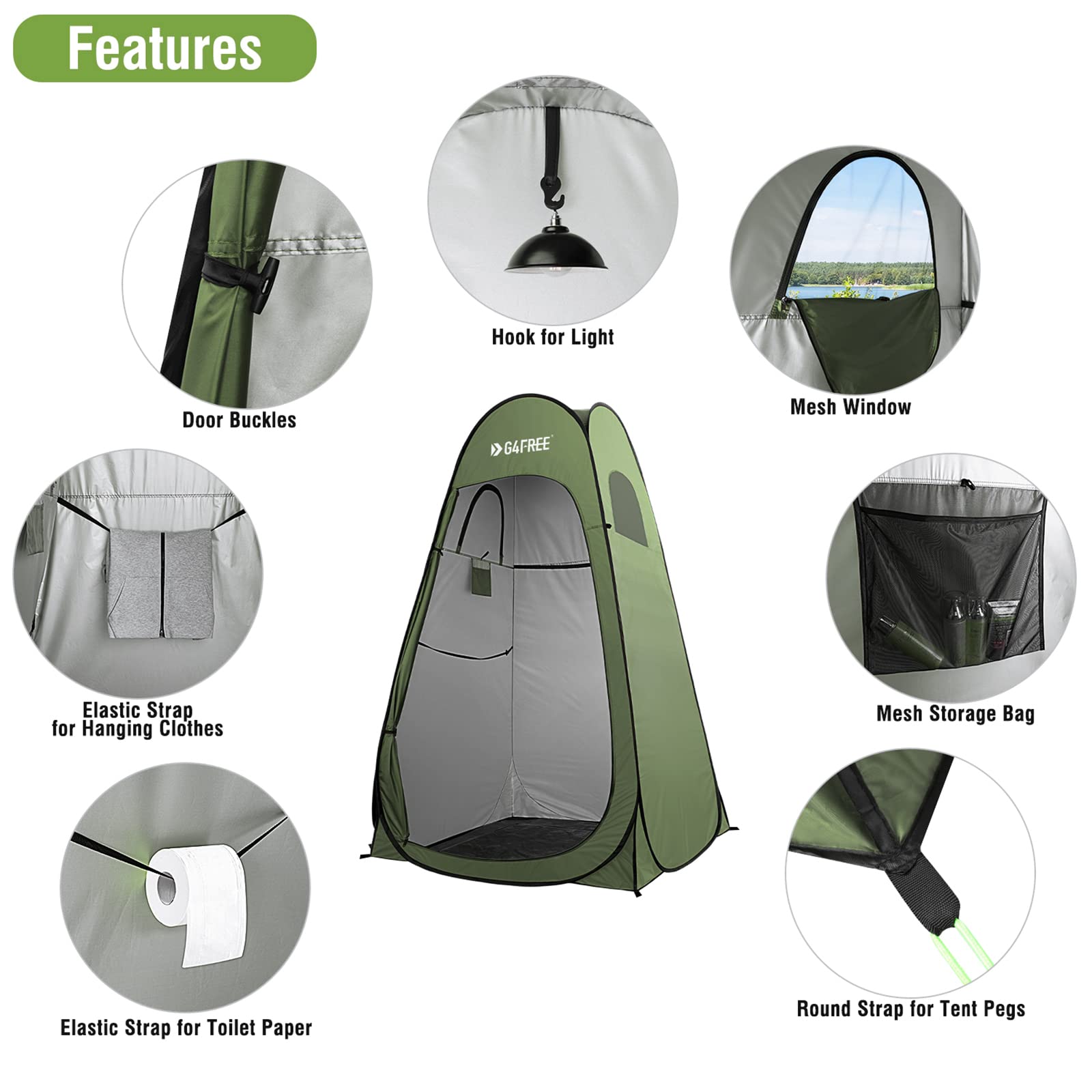 G4Free Pop Up Shower Tent