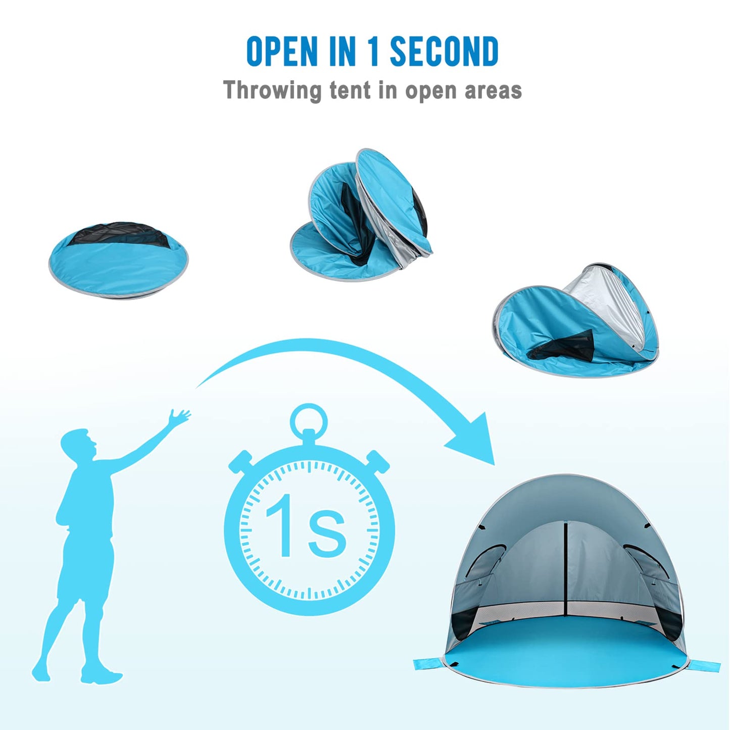 G4Free 3-4 Persons Pop Up Beach Tent