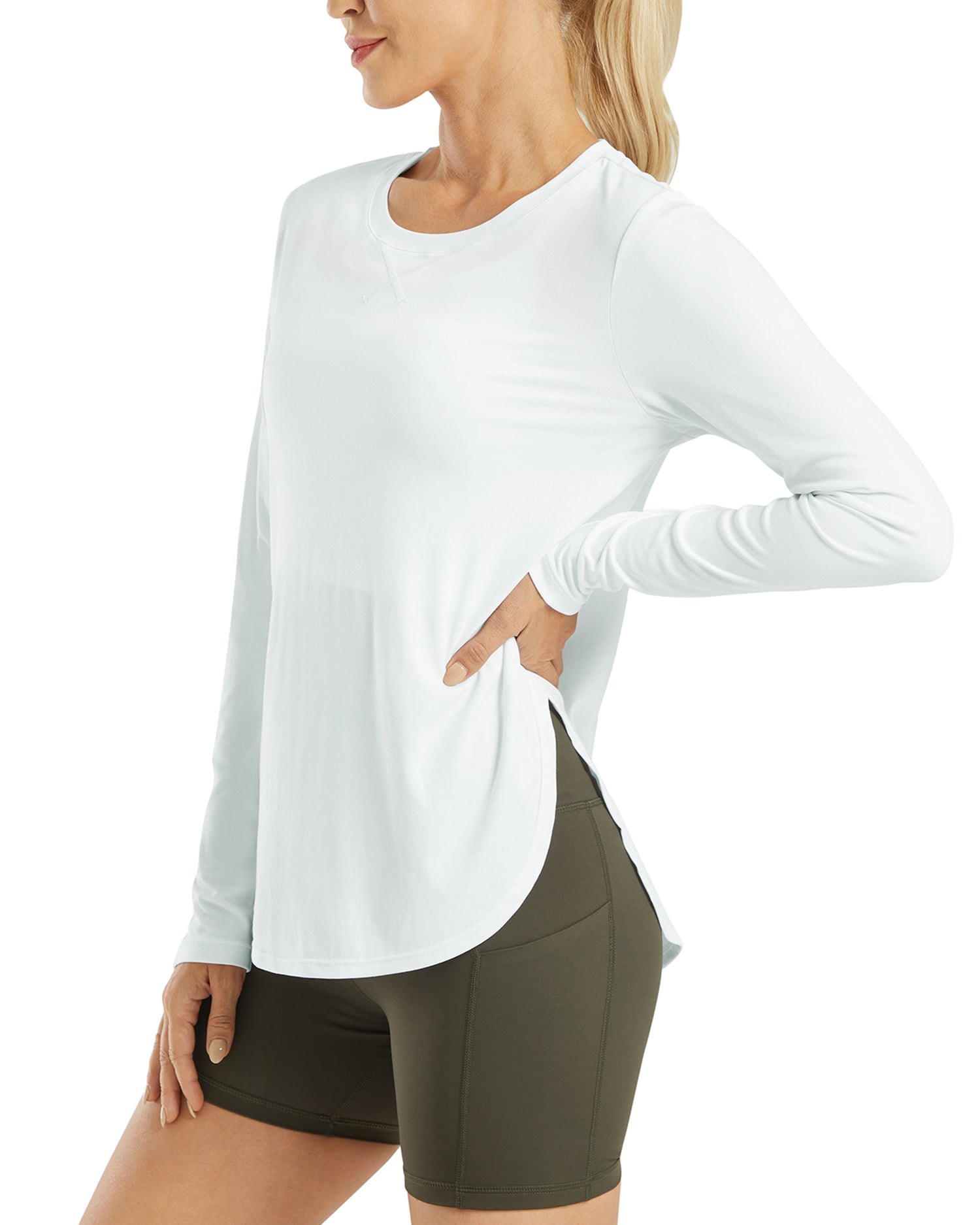 Scoop Neck UV Sun Workout Long Sleeve