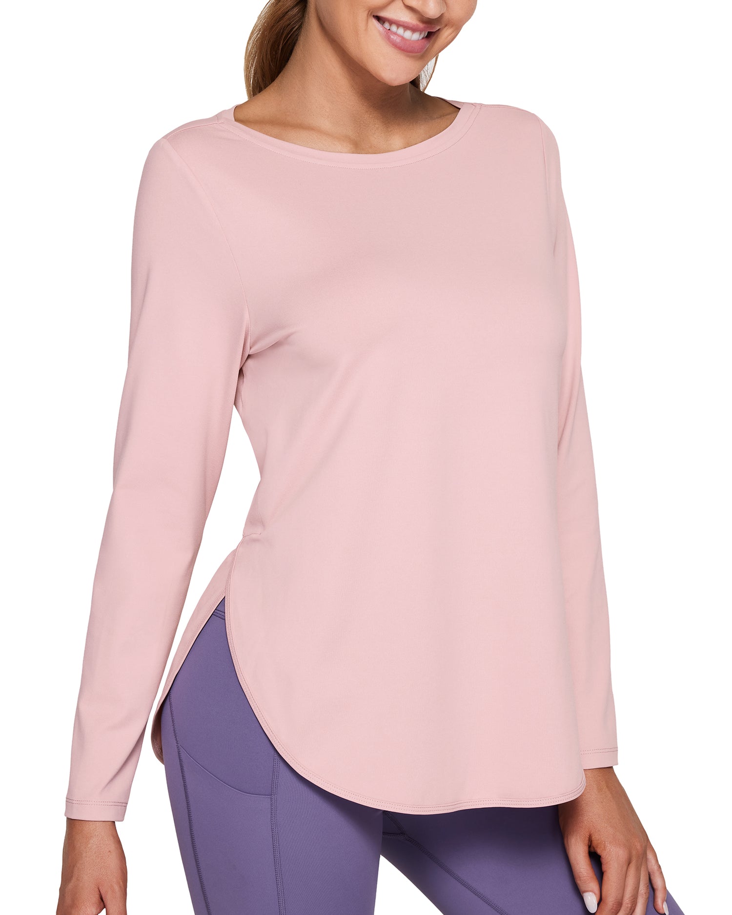 Loose Scoop Neck Long Sleeve Daily Casual Shirts Tops